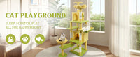 71 inch flower cat tree with large condo removable flower cushion and hammock yellow