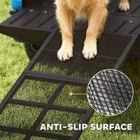 PawHut Dog Car Ramp, Extra Long And Wide, Non-Slip Surface, Folding Portable Pet Ramp For Large, Small & Senior Dogs