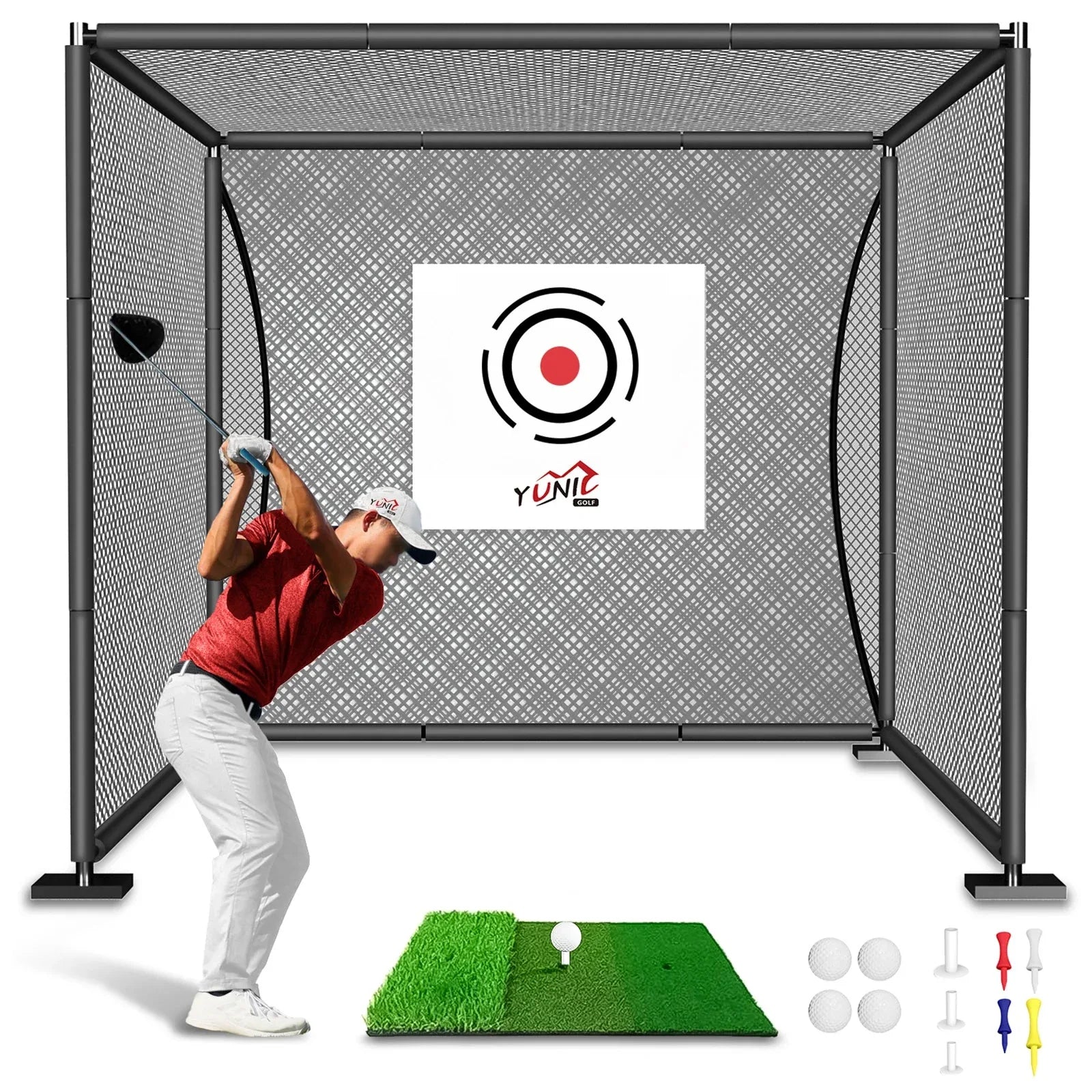 Golf Driving Practice Cage (Black) - BIG FRENCHIES