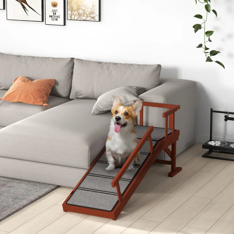 PawHut Wooden Dog Ramp With Removable Guardrails, Non-Slip Surface