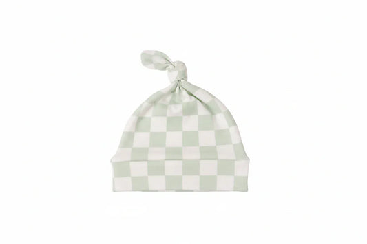 Leaf Green Checkered Knotted Hat - BIG FRENCHIES