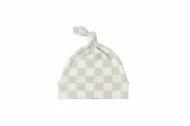 Leaf Green Checkered Knotted Hat - BIG FRENCHIES