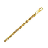 10K Yellow Gold Hollow Diamond Cut Rope Chain (5.00 mm)