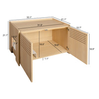 Modern Wooden Cat House with Scratching Pad , Cat Litter Box Enclosure, Spacious Hidden Cat Litter Box -33.46" x 21.06" 