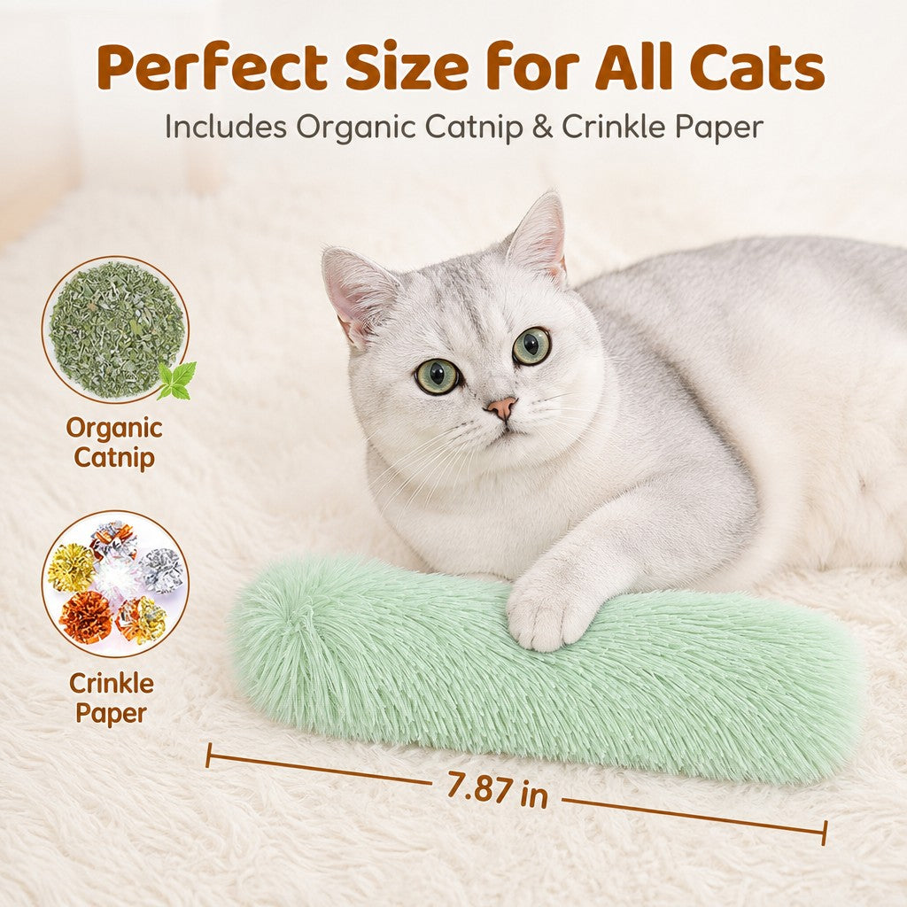3 Pack Catnip Kicker Toys For Indoor Cats, Soft Plush Cat Kick Stick With Crinkle Paper, Interactive Cat Toy To Stimulat