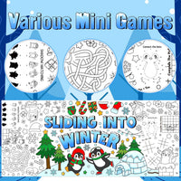 Dvbonike Jumbo Mandala Coloring Poster Giant Flower DIY Drawing Paper - Winter (including mini-games) - image 3