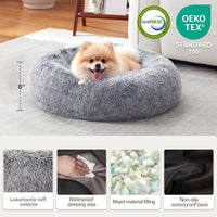 Donut Dog Bed Medium Size Dog, Round Cat Beds for Small Dogs – Essentials for Dogs - Grey / 20"L x 20"W x 8"Th - image 2