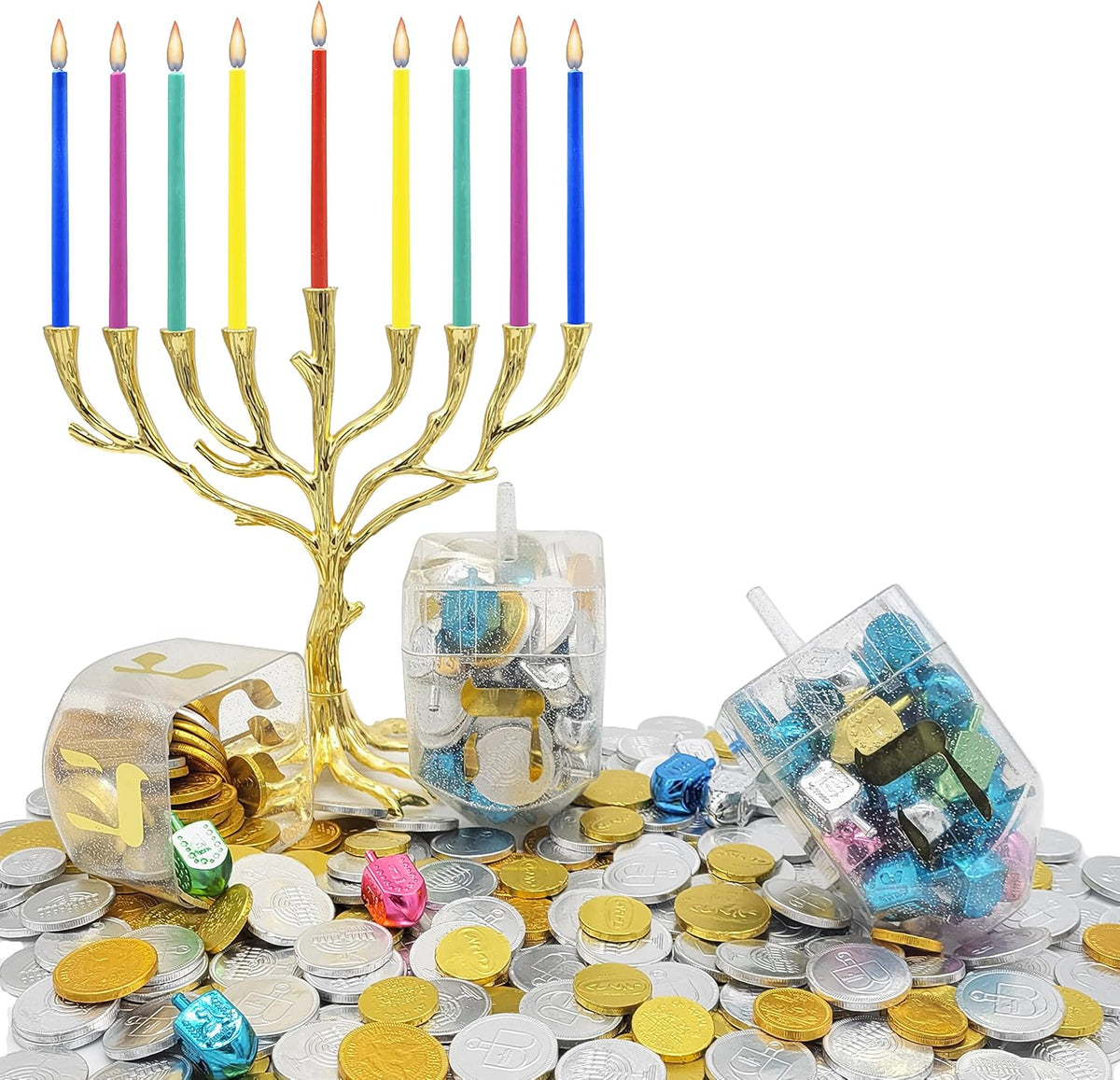 The Dreidel Company jumbo 6.5 inch transparent fillable Hanukkah dreidel - view 6