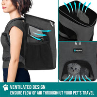 PetAmi Cat Backpack Carrier for Small Dogs and Large Cats - Gray - image 4