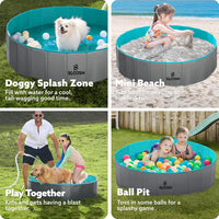 SLOOSH Foldable Dog Kiddie Pool - Gray / 48" x 12" - image 4