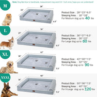 Orthopedic Dog Beds for Large Dogs - L(36x27x6.5)Inches / Grey - image 2