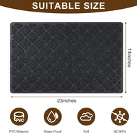 Cat Litter Box Mat, Trapping Mat Premium Durable PVC Pad - Black / 23*14 - image 2