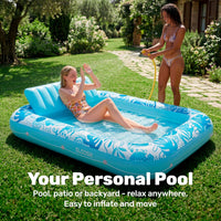 SLOOSH Inflatable Tanning Pool Lounger Float - Blue / X-Large - image 3