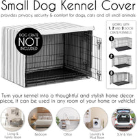 Sweet Jojo Designs 24in. Small Dog Crate Cover Pet Cage - White and Grey Stripe / 24.0"L x 18.5"W x 20.0"H - image 3