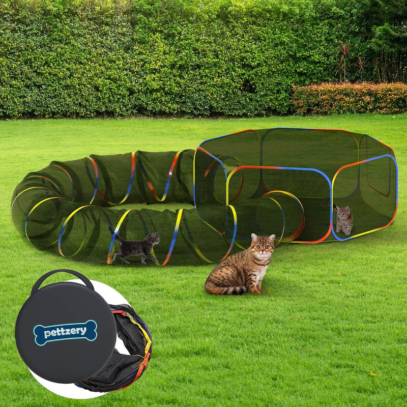 Outdoor Cat Enclosure, Portable Catio Playground for Cat Run