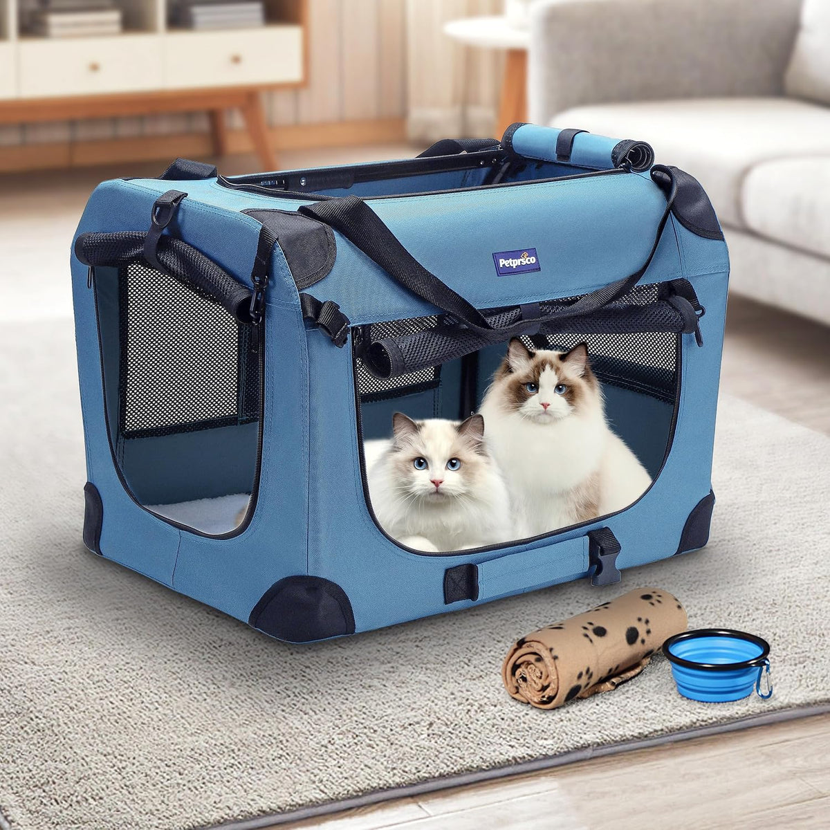 Portable Collapsible Dog Crate - Blue / 24.0"L x 17.0"W x 17.0"H - image 2