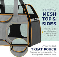 Katziela Rolling Pet Carrier - Airline Compliant with Removable Wheels - TSA Approved for Small Dogs and Cats - Soft FAA Travel Airplane Underseat Wheeled Luggage