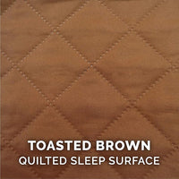Furhaven Pillow Dog Bed for Large/Medium Dogs w/ Removable Bolsters & Washable Cover - Quilted Sofa - Toasted Brown, Large