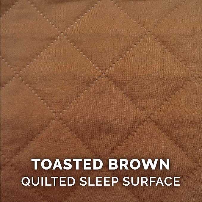 Furhaven Cooling Gel Dog Bed for Large Dogs w/ Removable Bolsters & Washable Cover, For Dogs Up to 125 lbs - Quilted Sofa - Toasted Brown, Jumbo Plus/XXL