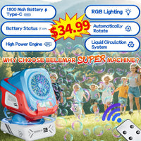 Upgraded Bubble Machine Outdoor Toys for Kids & Wedding Party – Fun for Kids & Family - Blue - image 2