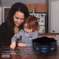 Tidyboss 8 Puzzle Sorting Trays with Lid 8" x 8" - Black / 10"x10" - image 4