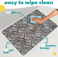 Dog Mat for Food and Water, Cat Feeding Mat - 16.5"L x 26"W / Boho Bliss - image 4