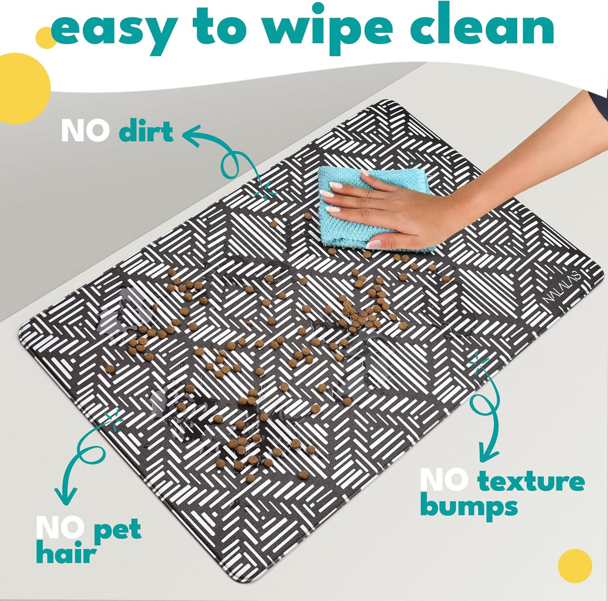 Dog Mat for Food and Water, Cat Feeding Mat - 16.5"L x 26"W / Boho Bliss - image 4