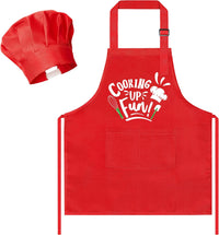 R HORSE Kid Apron and Chef Hat Set - Red Cooking