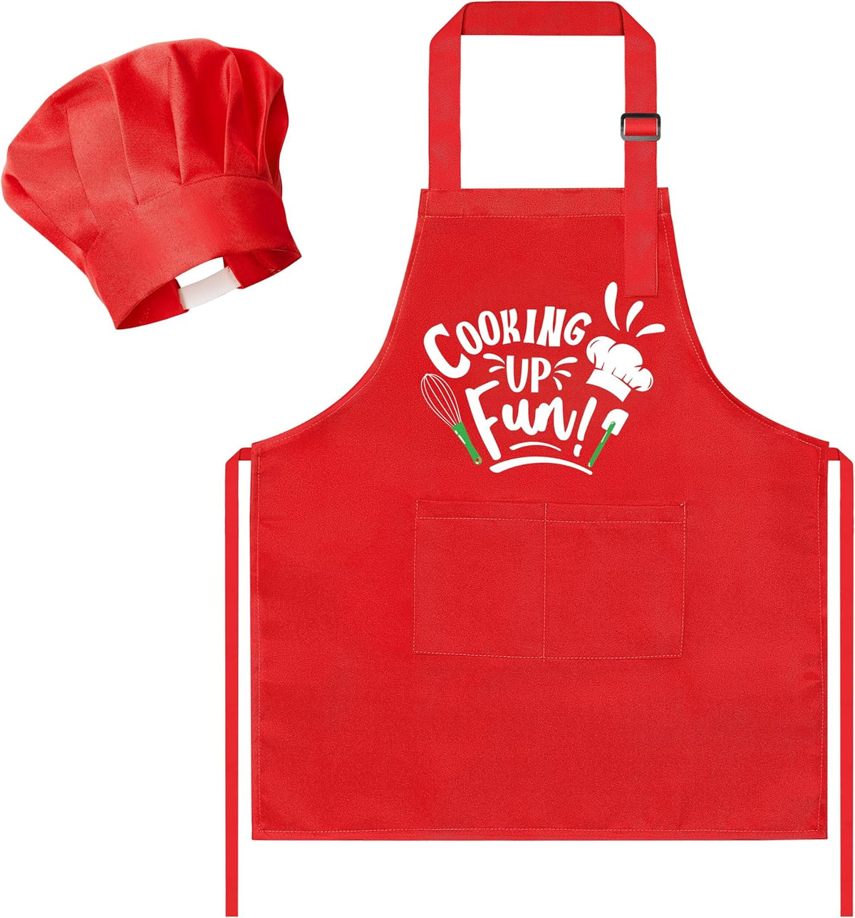 R HORSE Kid Apron and Chef Hat Set - Red Cooking