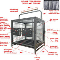 Deluxe Portable Durable Wrought Iron Bite-Proof Bird Travel Parrot - image 2