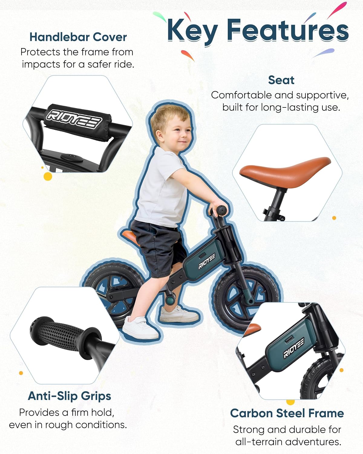 RIDYEE Toddler Balance Bike 2 Year Old - GreenSport - image 3
