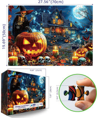 Blueforest Puzzles for Adults 500 Pieces - Haunted House Horror Night / 27.5" x 19.7" - image 2