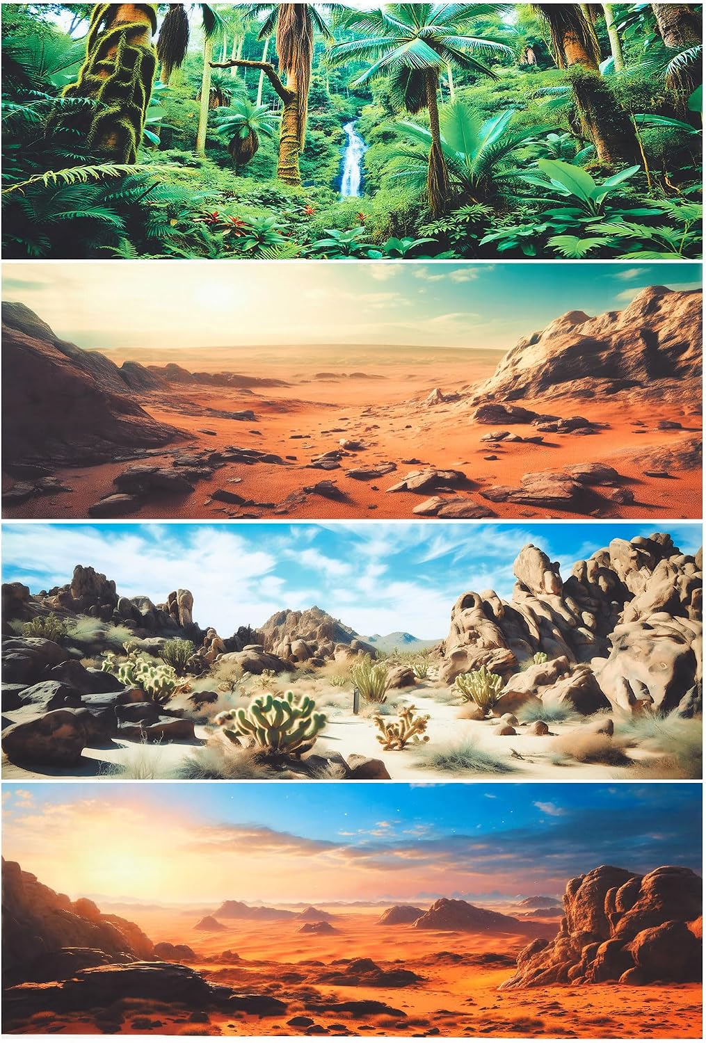 48 x 18 Inch 4 Pcs Reptile Tank Background, Habitat Scenes - Style1 / 48 x 18 Inch