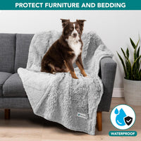 PetAmi Waterproof Dog Blanket for Couch Protector Pet Throw - Light Grey / Medium (29x40) - image 2