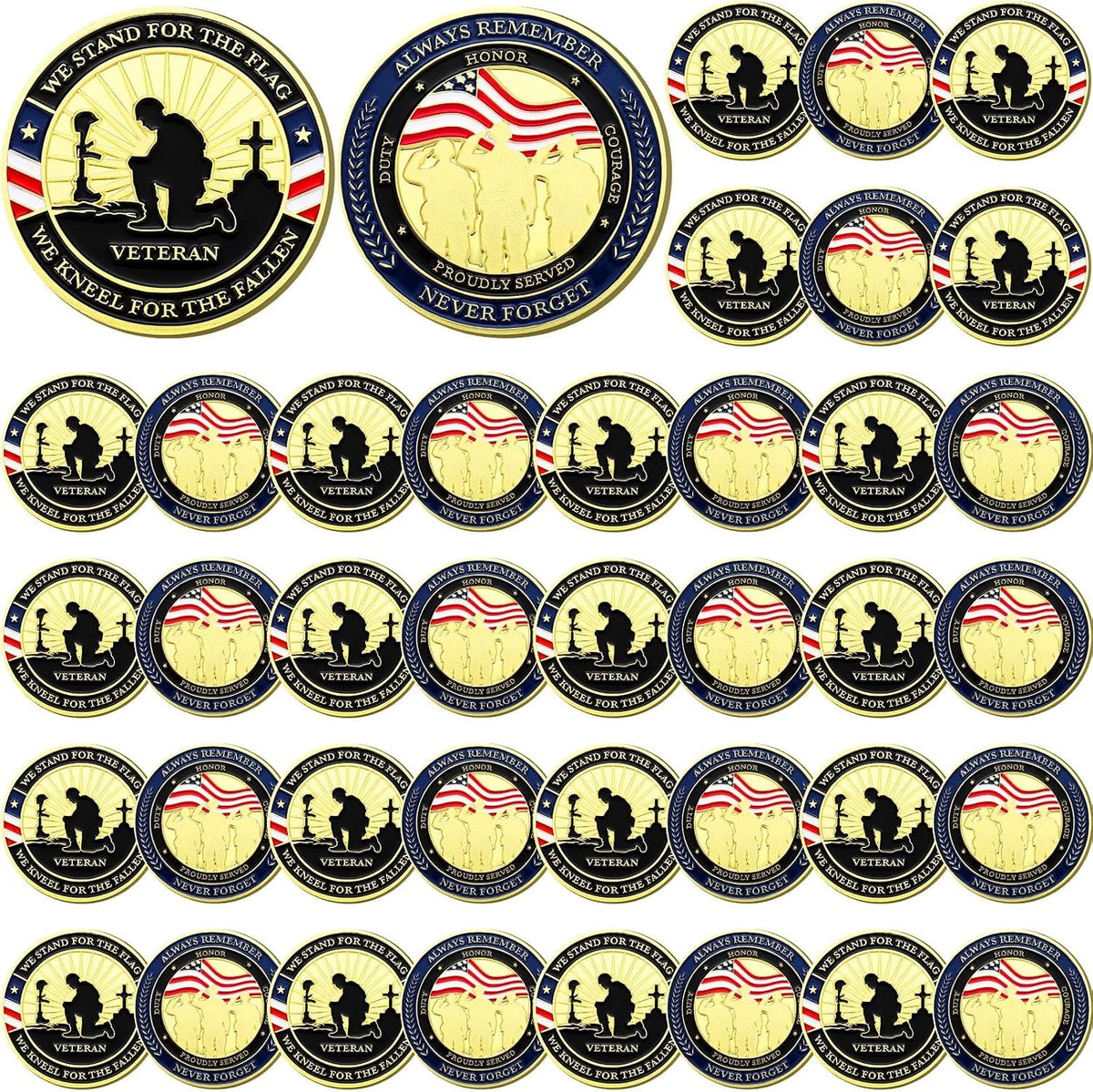 Landical 40 Pcs Military Challenge Coins Collection Set Bulk - Pretty