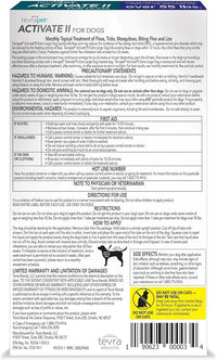 TevraPet Activate II Flea and Tick Prevention for Dogs | 4 Count | Extra Large Dogs 55+ lbs | Topical Drops | 4 Months Flea Treatment