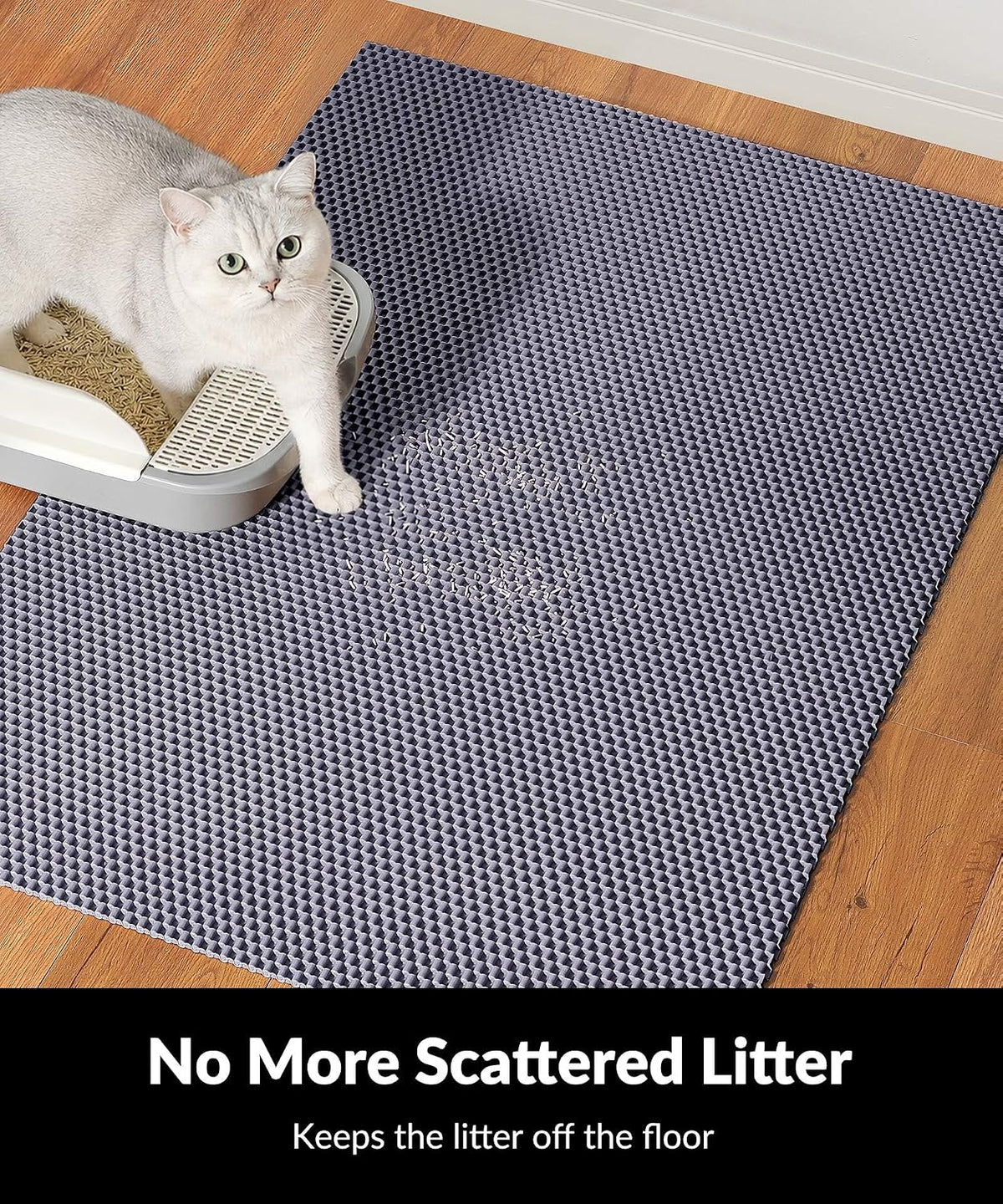 Cat Litter Mat, Cut to Fit Any Place - Grey / 40x28 Inch - image 2