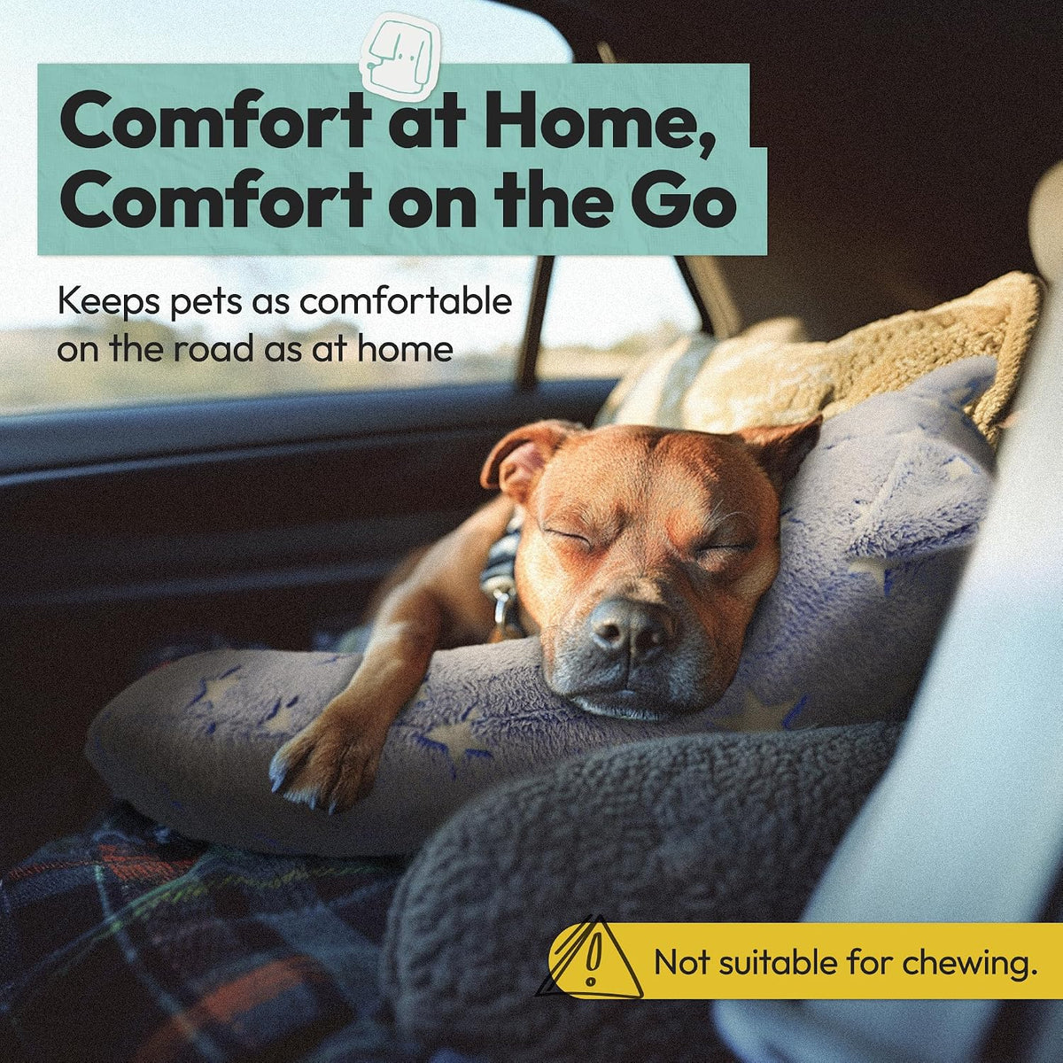 Dog Calming Pillow, Glow in The Dark Dog Put Head on - Large / Blue - image 3