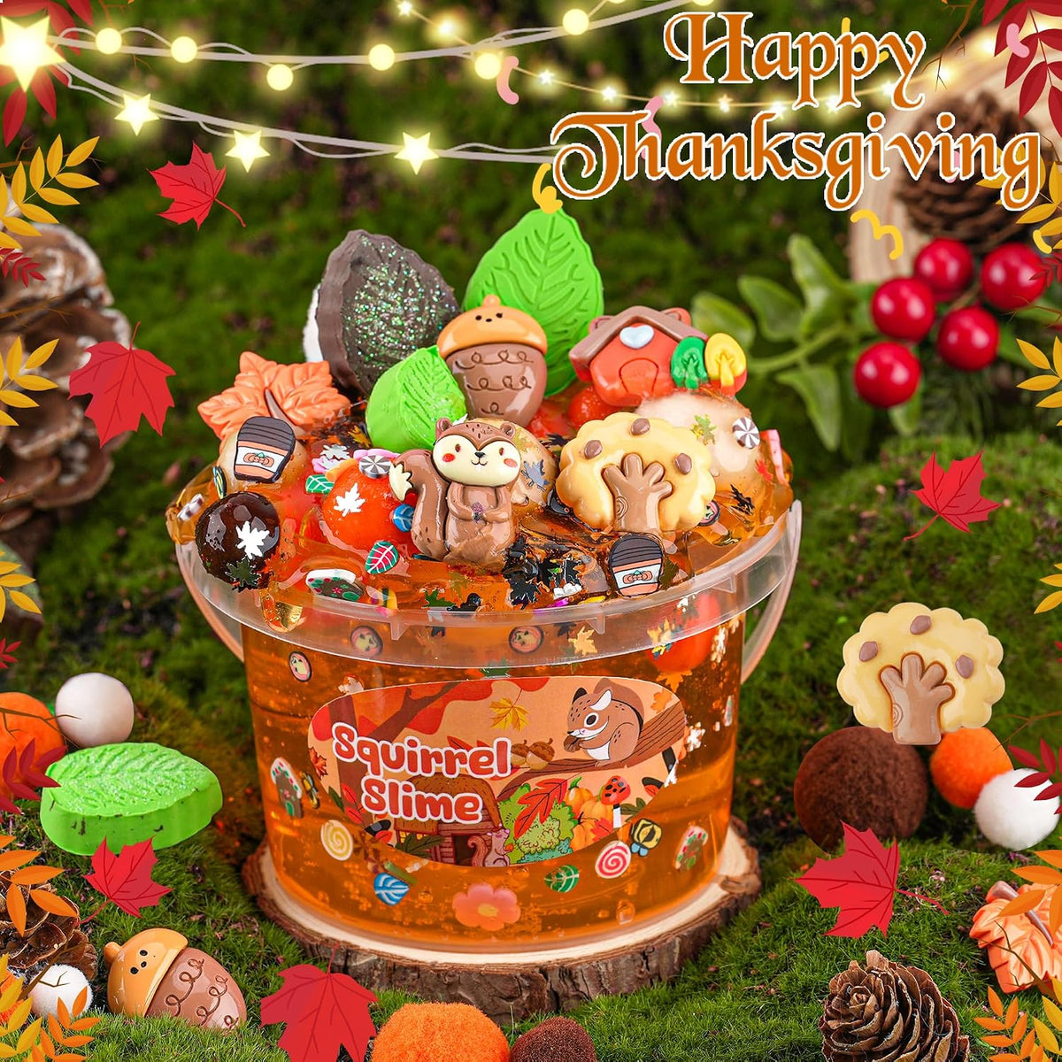 Astronaut Galaxy Slime for Kids, Big Slime Bucket with Clay - Orange Slime - image 4