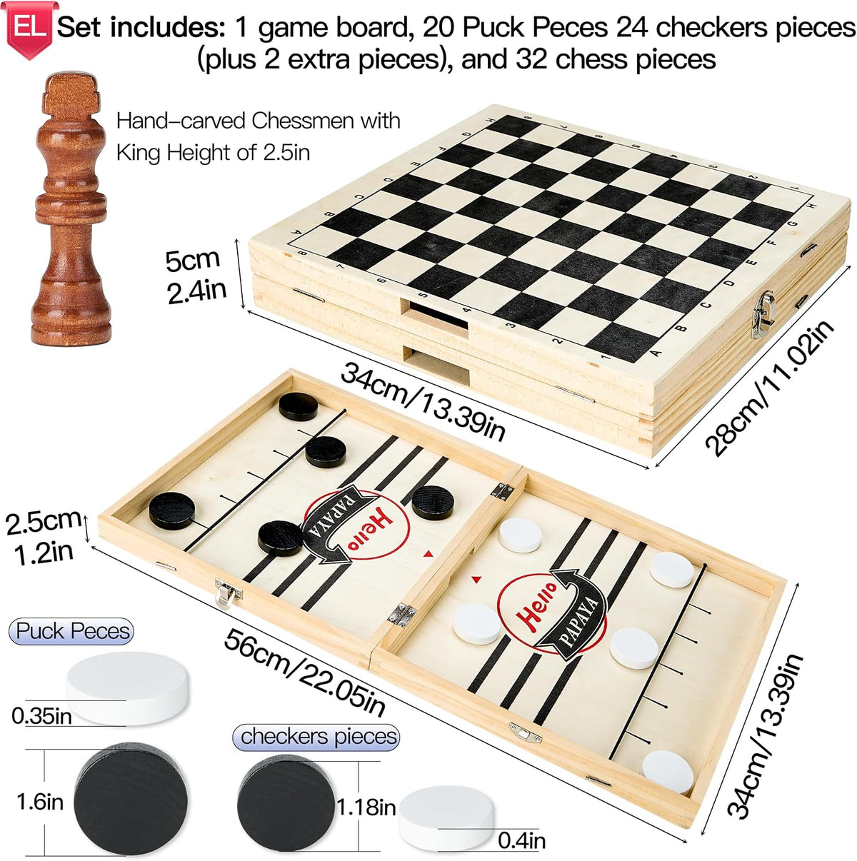 HELLO PAPAYA Fast Sling Puck Game - 4 in 1-XX-Large - image 3
