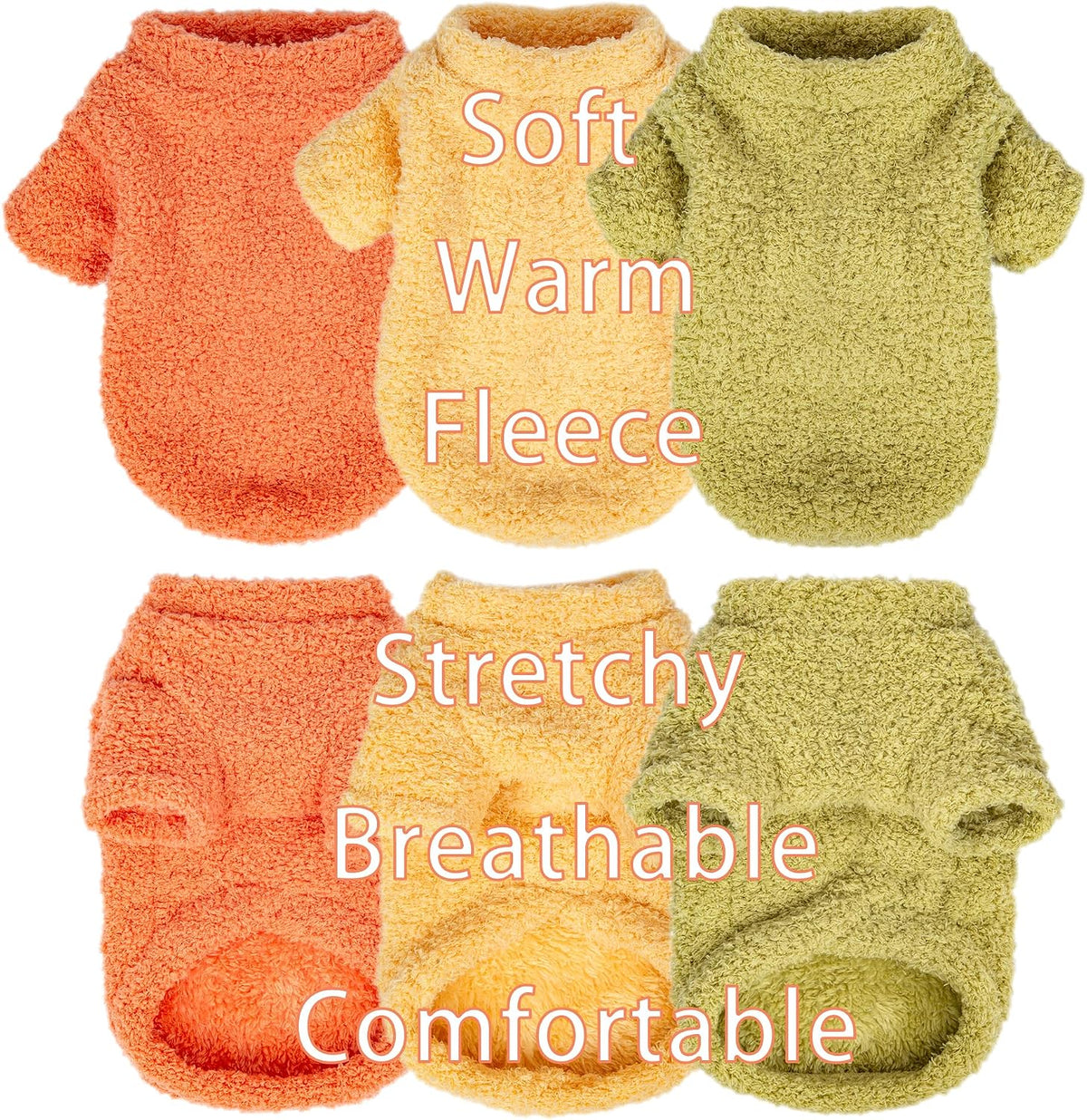 Dog Sweater, Dog Clothes for Medium Dogs Male or Boy - Orange+Yellow+Green / X-Large - image 3