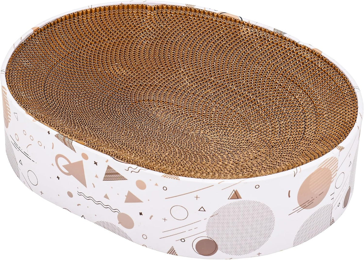 Oval Sturdy Cat Scratching Cardboard Pad Breathable Cat Scratch Pad - Oval Cat Scratcher