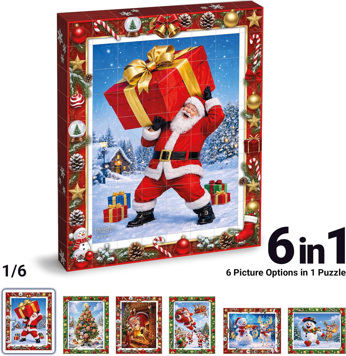 TOSY Picture Cube Enchanted Holiday 6-in-1 magnetic picture puzzle in frame - view 13
