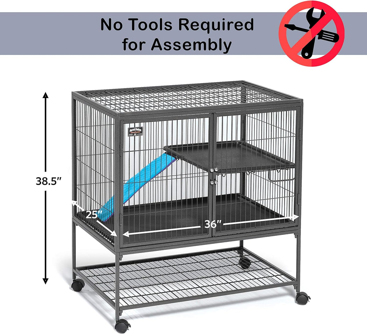 Critter Nation by MidWest Double Unit Small Animal Cage – Essentials for Small Pets - Black: 1 Inch Wire Spacing: Ferret Nation / Single Story - image 2