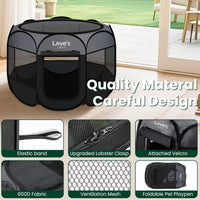 Love's cabin Pet Puppy Dog Playpen - Dark Grey / 38.0"L x 38.0"W x 23.0"H - image 3