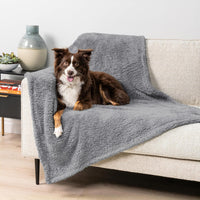 PetAmi Fluffy Sherpa Waterproof Dog Blanket for Small Pet Cat - Light Grey / Small (24x32) - image 2