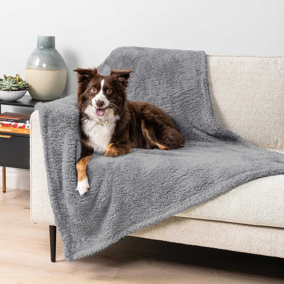 PetAmi Fluffy Sherpa Waterproof Dog Blanket for Small Pet Cat - Light Grey / Small (24x32) - image 2