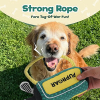 Golf Dog Toy – Birthday Dog Toy, Funny Plush Squeaky Puppy Gift with Rope & Crinkle, Golf Bag Gift
