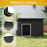 Fancyango Outdoor Dog House for Large Dogs - Matte Black / 43" L x 33" W x 32" H - image 2