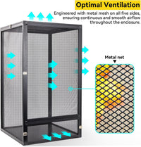 RunDuck Foldable Reptile Terrarium Kit 33 Gallon 26"x17"x17" – Essentials for Reptiles And Amphibians - Black / 32"x18"x18" - image 4
